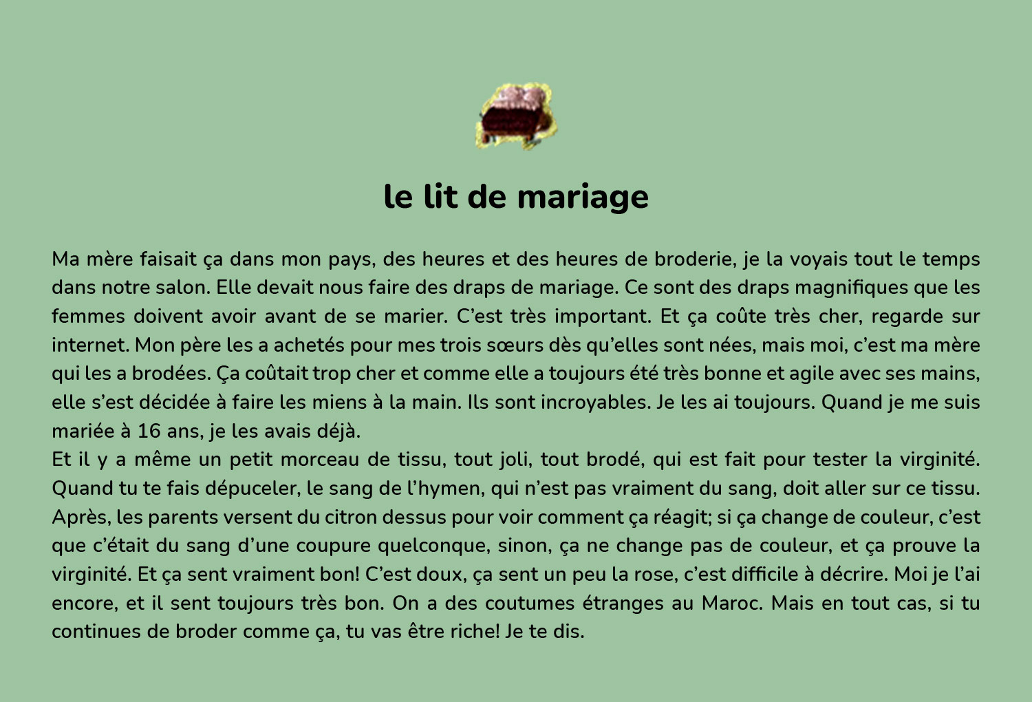 Le lit de mariage