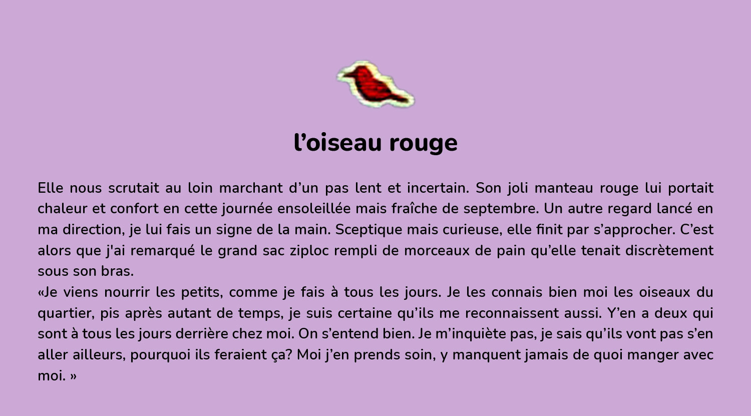 L'oiseau rouge